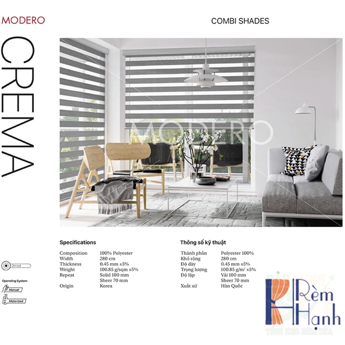 Rèm cầu vồng cản sáng hãng Modero – Mã Carmen