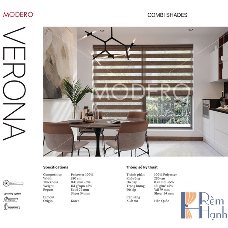 Rèm cầu vồng Modero mã Sunniva