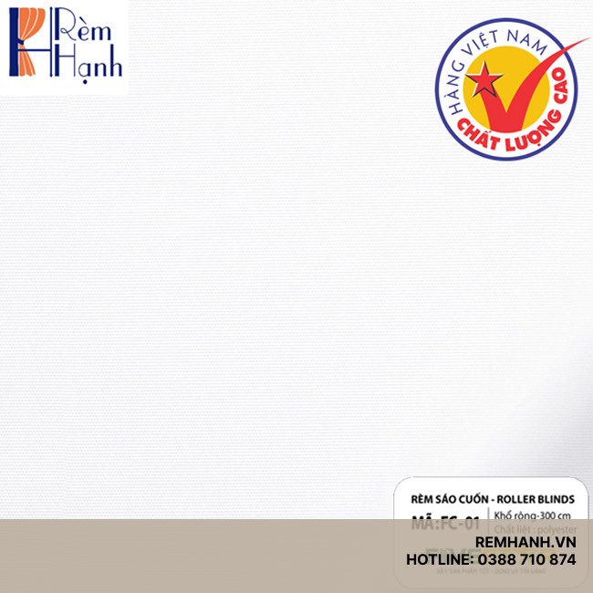 Rèm cuốn văn phòng cản nắng 100% hãng FIVESTAR mã FC01