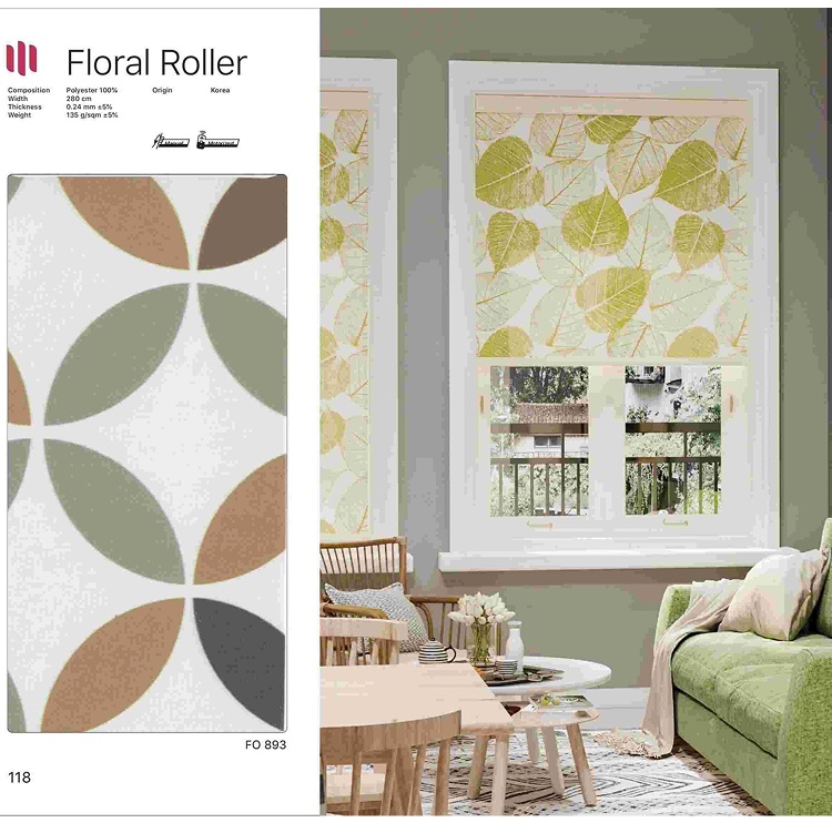 Rèm cuốn Hàn Quốc hãng Modero mã Floral