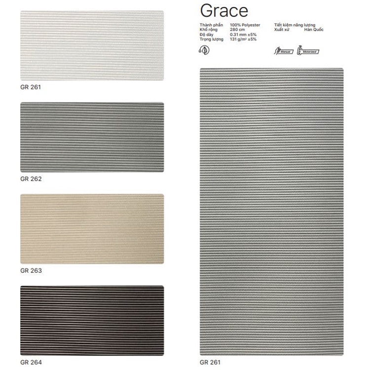 Rèm cuốn Hàn Quốc hãng Modero mã Grace