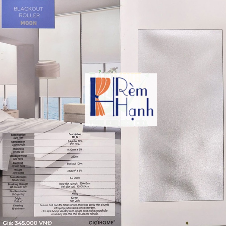 Rèm cuốn Hàn Quốc hãng CiciHome mã Moon