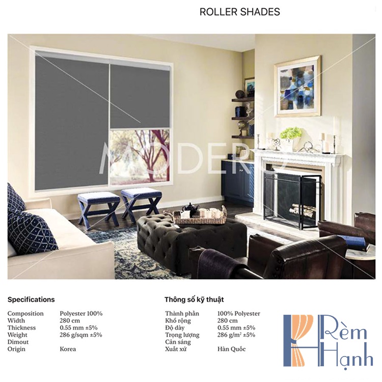Rèm cuốn Hàn Quốc hãng Modero mã Oscar