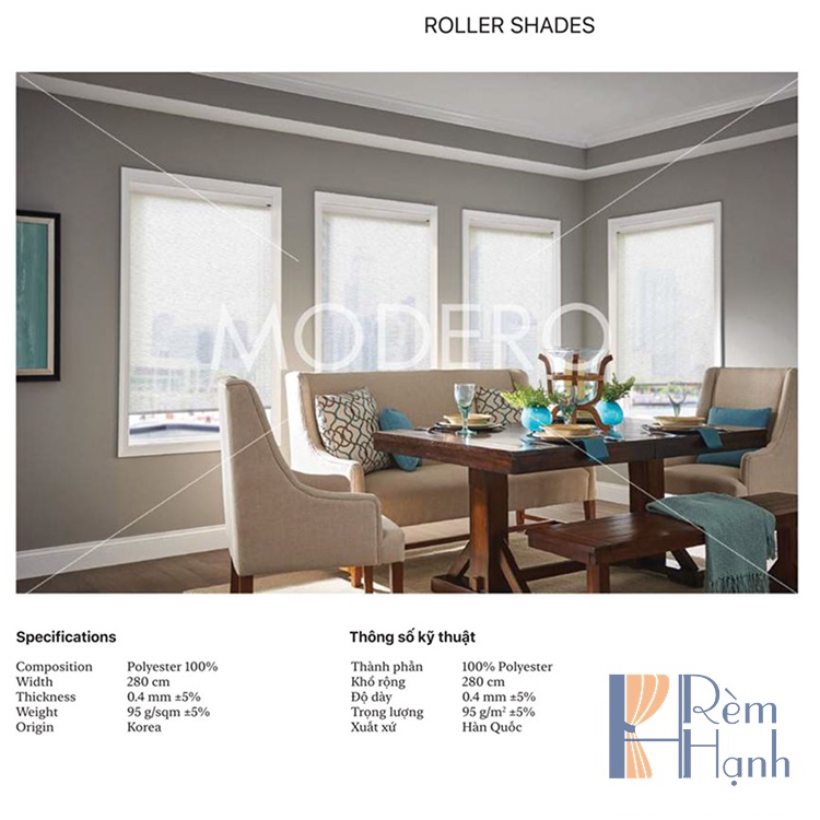 Rèm cuốn Hàn Quốc hãng Modero mã Venus