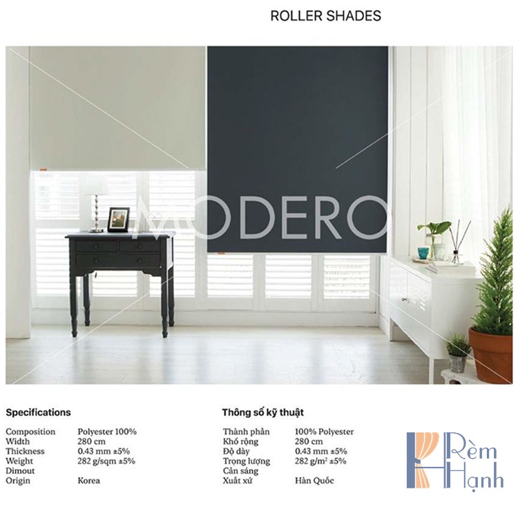 Rèm cuốn Hàn Quốc hãng Modero mã Porsche