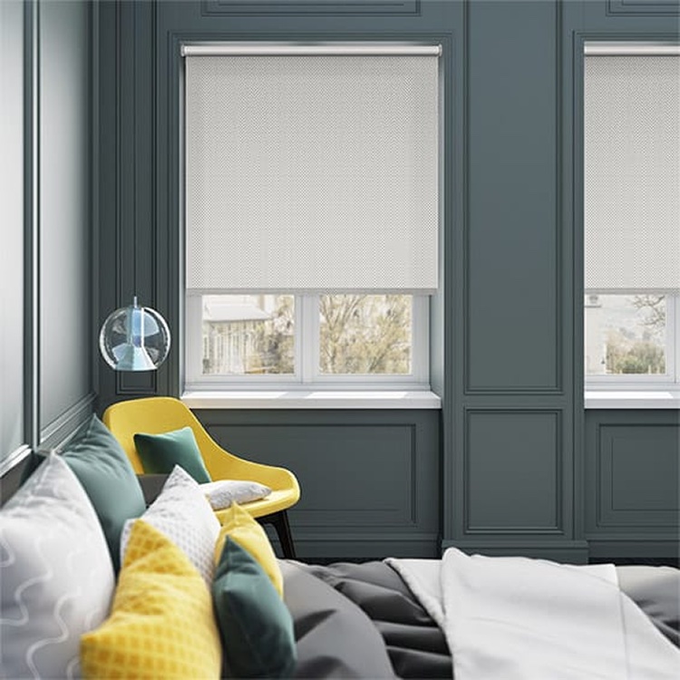 Rèm cuốn cửa sổ phòng ngủ vải nỉ vân hãng Star Blinds C564
