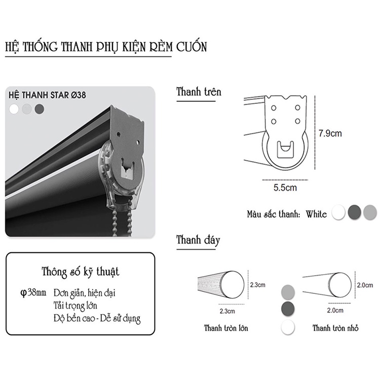 Rèm cuốn văn phòng giá rẻ mã RVP15