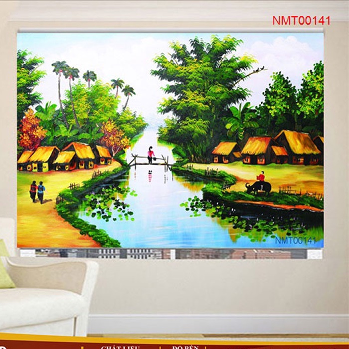 Rèm cuốn in tranh – chủ đề đồng quê – mã TP141