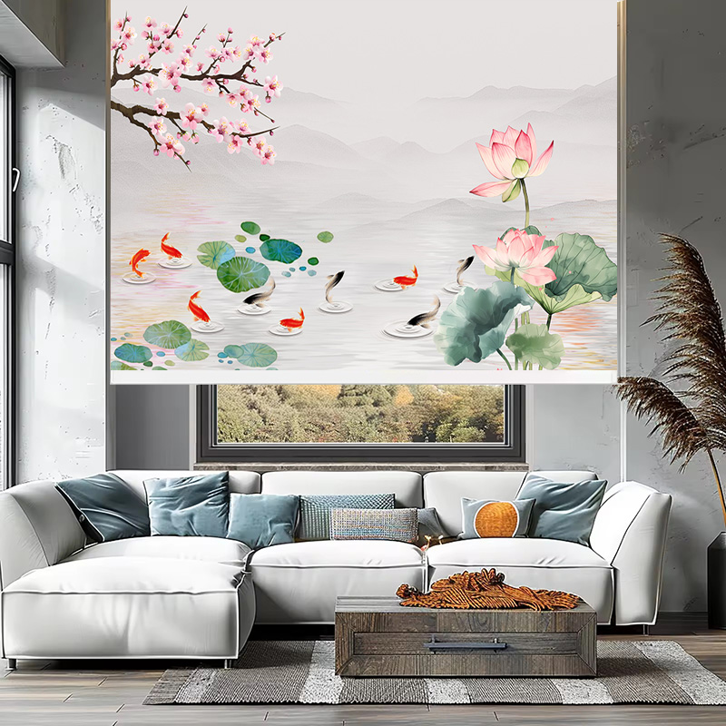 Rèm cuốn in tranh cản nắng 100% Mã HSE0621