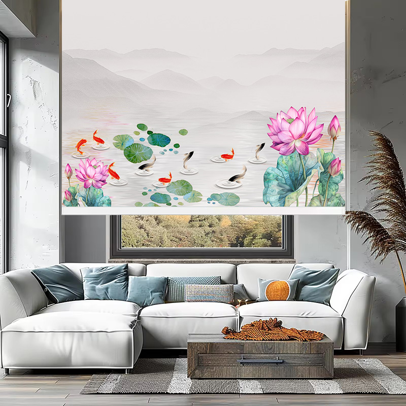 Rèm cuốn in tranh cản nắng 100% Mã HSE0620