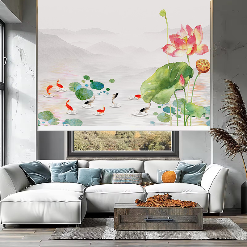 Rèm cuốn in tranh cản nắng 100% Mã HSE0619