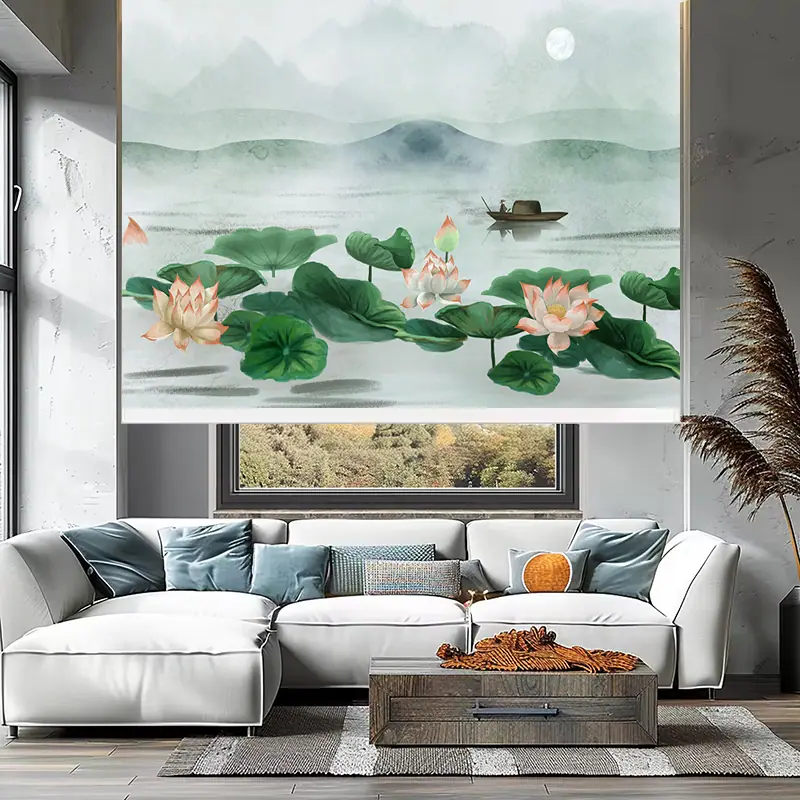 Rèm cuốn in tranh cản nắng 100% Mã HSE0617