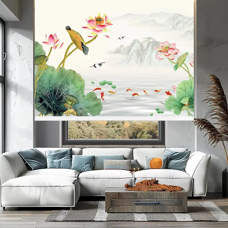 Rèm cuốn in tranh cản nắng 100% Mã HSE0615