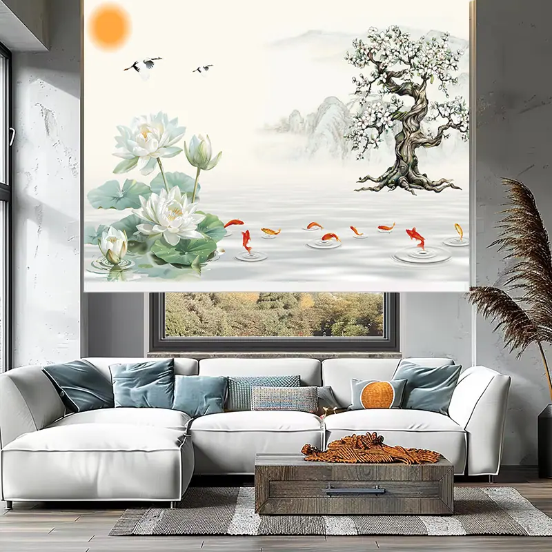 Rèm cuốn in tranh cản nắng 100% Mã HSE0616