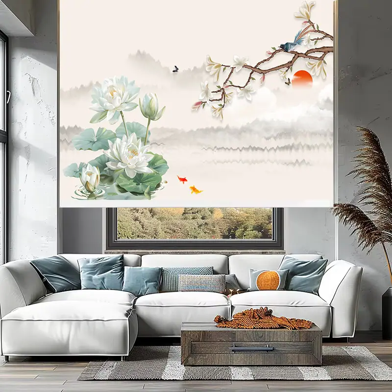 Rèm cuốn in tranh cản nắng 100% Mã HSE0608