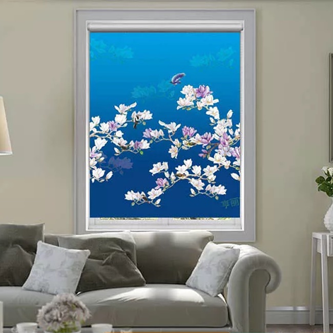 Kiểu rèm cửa đẹp dạng cuốn in tranh mã MD21