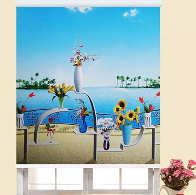 Rèm cửa phòng ngủ dạng cuốn in tranh chống nắng tốt mã MD12