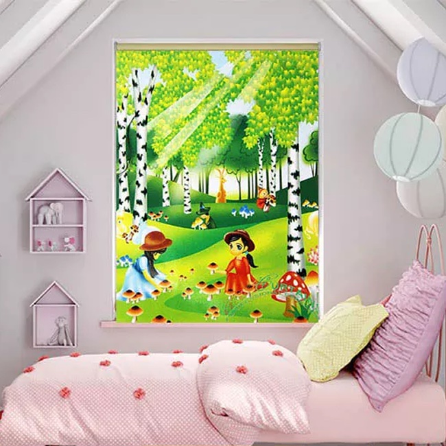 Mẫu Rèm Cửa Đẹp dạng cuốn in tranh mã MD11