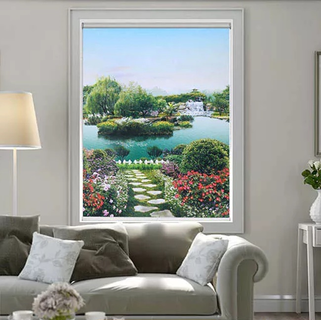 Màn cửa đẹp dạng cuốn in tranh mã MD14