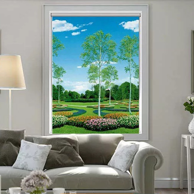 Rèm cửa đẹp dạng cuốn in tranh mã MD07