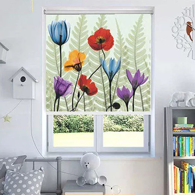 Rèm cửa chính dạng cuốn in tranh mã CT046B