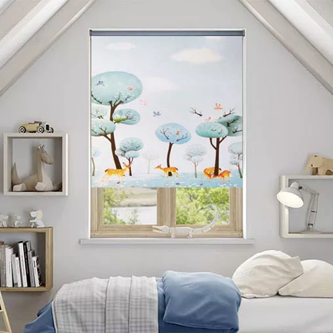 Rèm ngăn phòng dạng cuốn in tranh mã CT045B