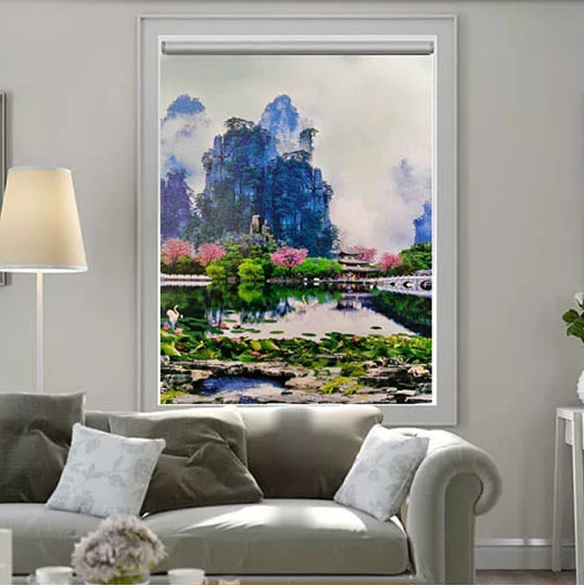 Rèm tranh 3D giá rẻ chống nắng tốt mã CT041B