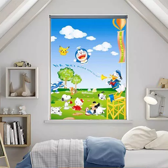 Mẫu rèm cuốn tranh mã CT027B