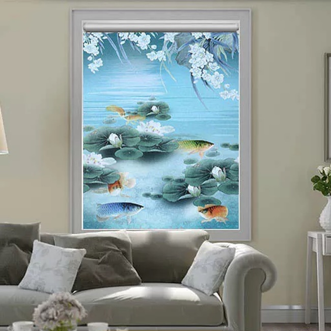 Màn cửa giá rẻ dạng cuốn in tranh mã CT023B