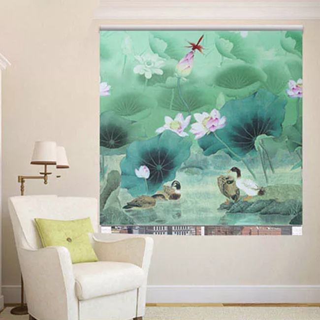 Rèm Che Nắng Giá Rẻ dạng Cuốn in tranh mã CT022B