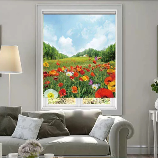 Rèm cửa cuốn in tranh đẹp phòng khách mã CT018B