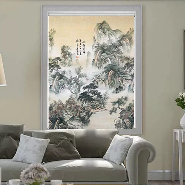 Rèm cửa sổ giá rẻ dạng cuốn in tranh mã CT012B