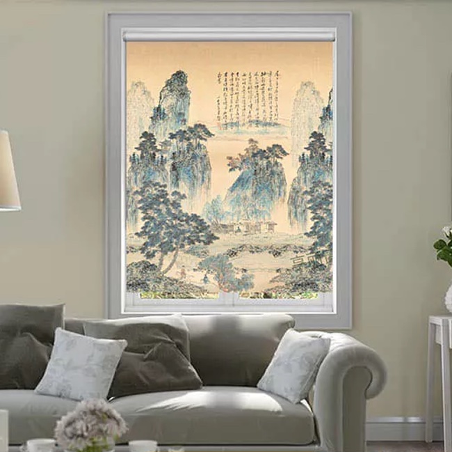Rèm cuốn chống nắng in tranh mã CT011B
