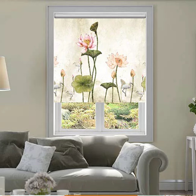 Rèm cửa đẹp dạng cuốn in tranh mã CT002A